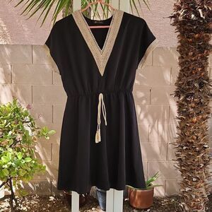 Black summer dress women's size Medium by Pretty Garden